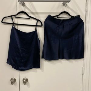 Baton Silk cami and skirt set